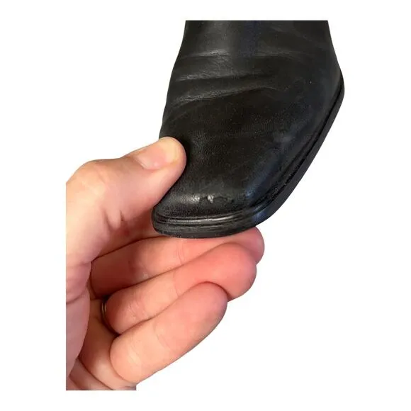 Stuart Weitzman Black Leather Ankle Boots Booties Size 8 NARROW