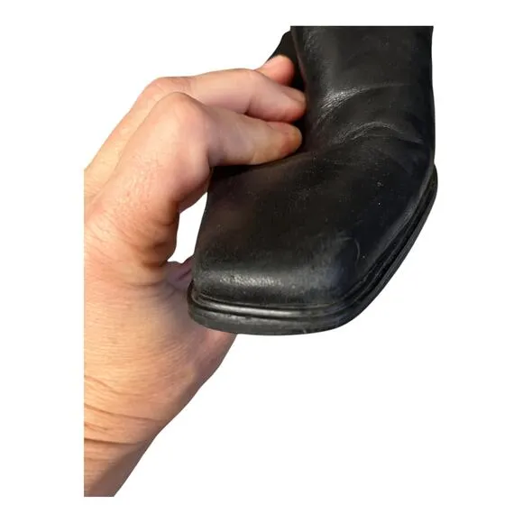 Stuart Weitzman Black Leather Ankle Boots Booties Size 8 NARROW