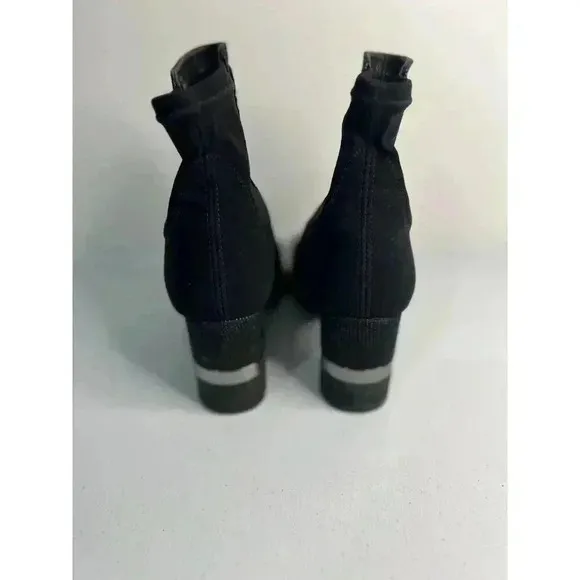 Stuart Weitzman Boots Shorty Lizard Trim Ankle Booties Shoes 7.5 Black Silver