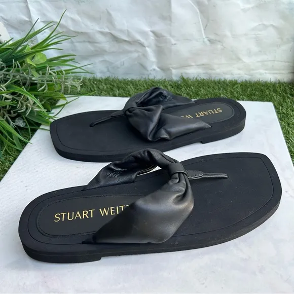 STUART WEITZMAN Cassie Flip Flop black new $250 women size 7