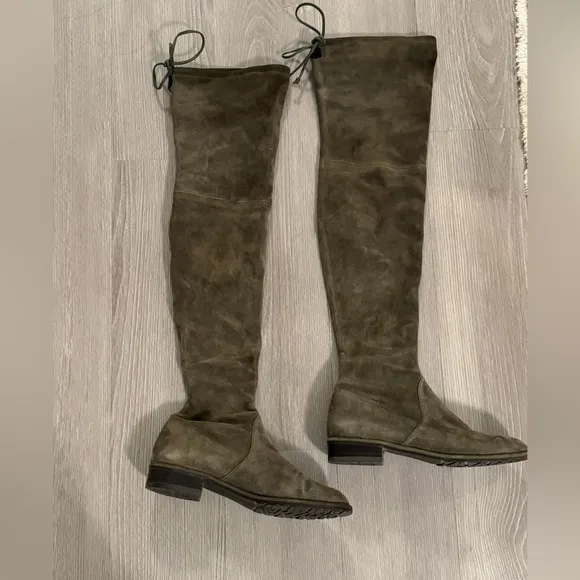 Stuart Weitzman Lowland Green OTK Over the KneeBoots Shoes