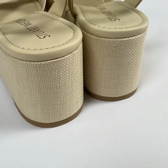 Stuart Weitzman Women's Cream Wedge Sandals