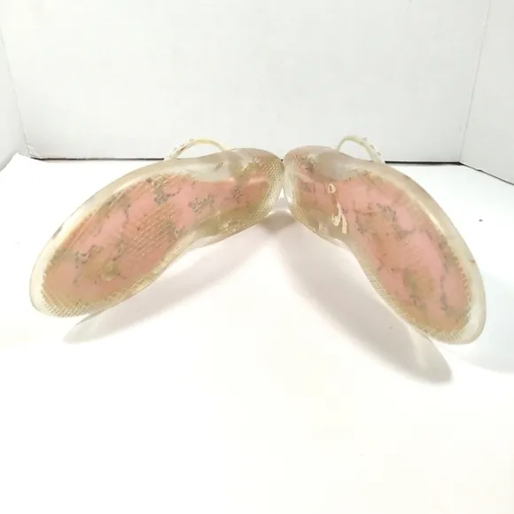 Stuart Weitzman women's rhinestone jelly slippers shoes  Size: 7