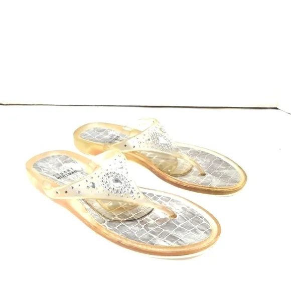 Stuart Weitzman women's rhinestone jelly slippers shoes  Size: 7