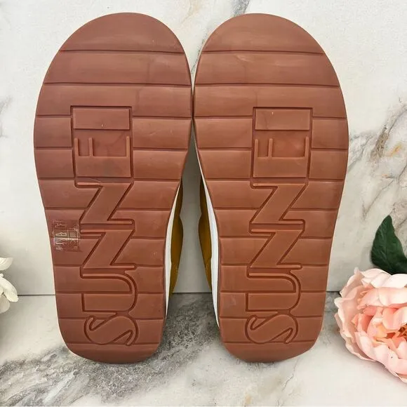 SUNNEI Dreamy Platform Sneakers in Ocher Leather Size 8 NEW