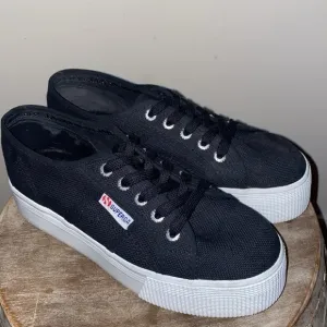 Superga 2740 Platform Sneakers in Black Size 6.5