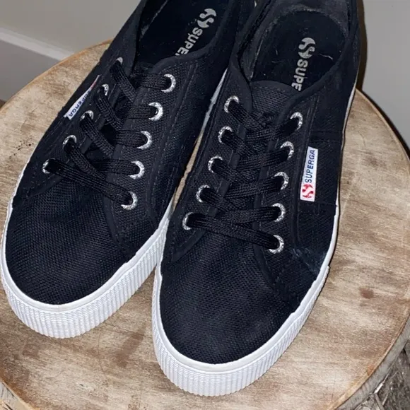 Superga 2740 Platform Sneakers in Black Size 6.5