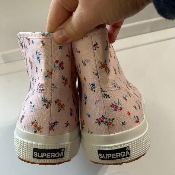 Superga 2795 floral pink multi print high top sneakers size EU 38 or size US 7.5