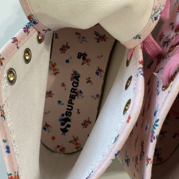 Superga 2795 floral pink multi print high top sneakers size EU 38 or size US 7.5