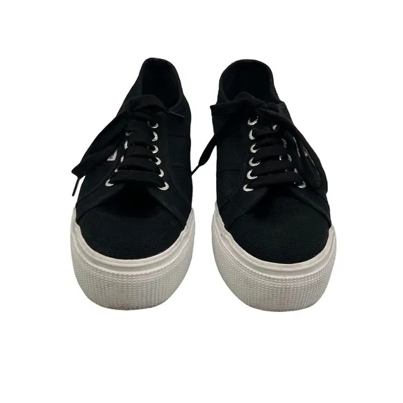 Superga Black Platform Sneakers Size 7 Women's