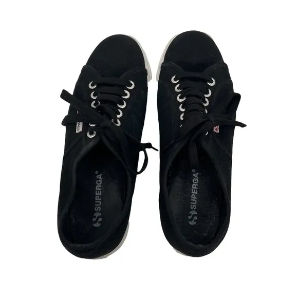 Superga Black Platform Sneakers Size 7 Women's