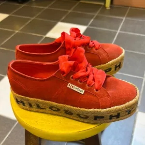 Superga by Philosophy, size 37 Women's Red Platform Sneakers, new, never worn