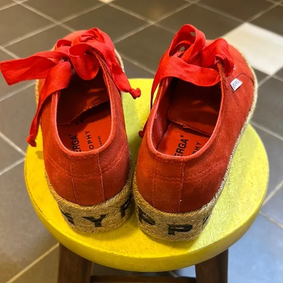 Superga by Philosophy, size 37 Women's Red Platform Sneakers, new, never worn