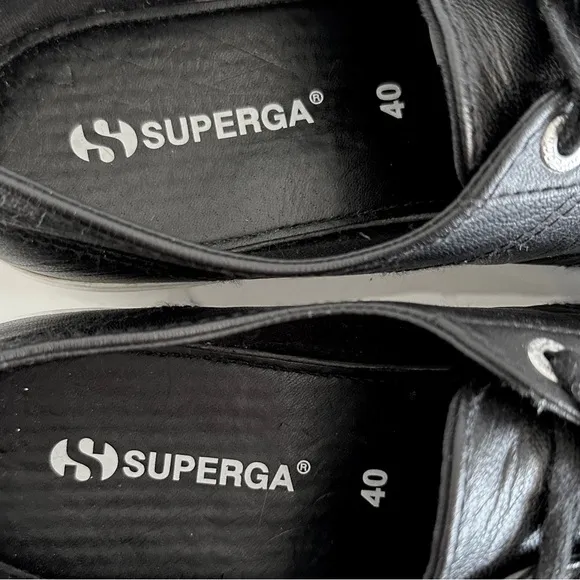 Superga Nappa Leather Platform Sneaker 7.5 / EU 40 Style S00C790