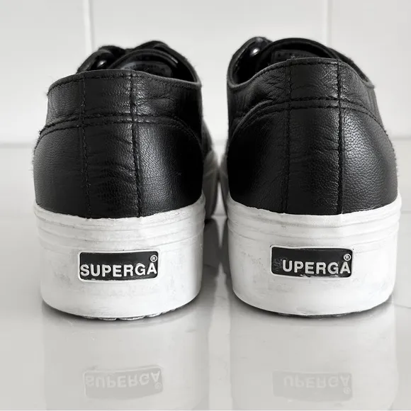 Superga Nappa Leather Platform Sneaker 7.5 / EU 40 Style S00C790
