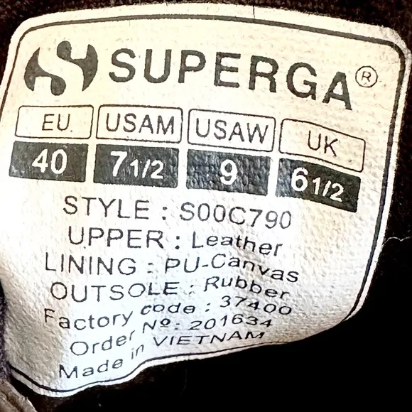 Superga Nappa Leather Platform Sneaker 7.5 / EU 40 Style S00C790