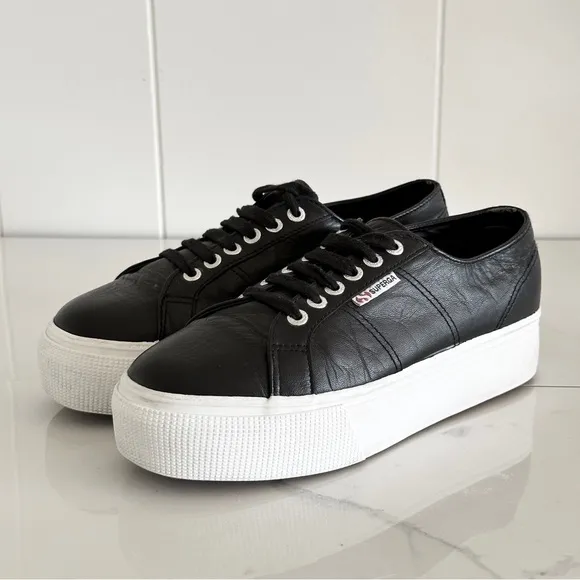 Superga Nappa Leather Platform Sneaker 7.5 / EU 40 Style S00C790