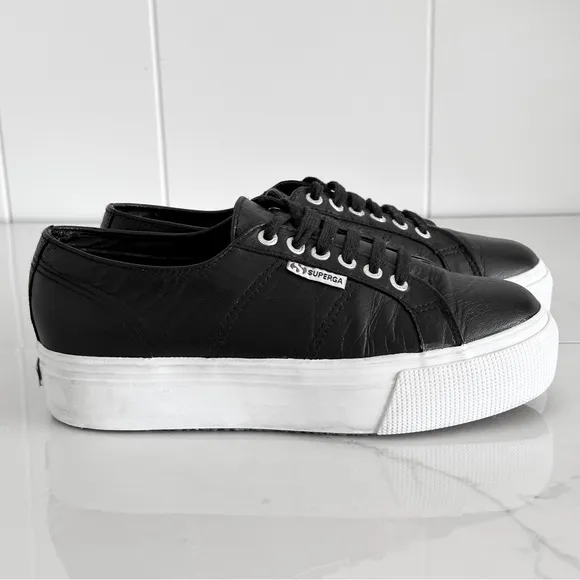 Superga Nappa Leather Platform Sneaker 7.5 / EU 40 Style S00C790