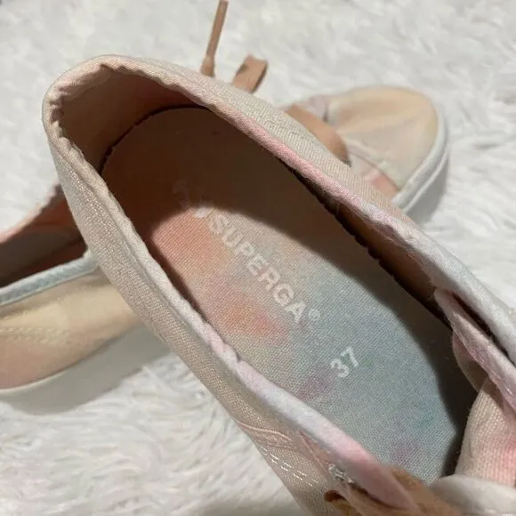 Superga Pastel Watercolor Platform Sneakers Slides Size 37