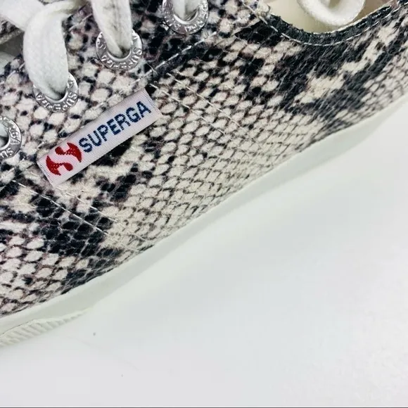 Superga platform sneakers women size 37 snake embossed