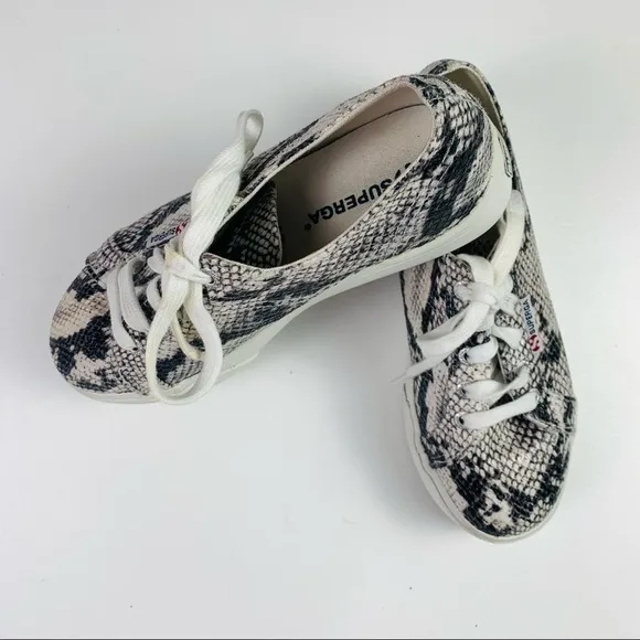 Superga platform sneakers women size 37 snake embossed