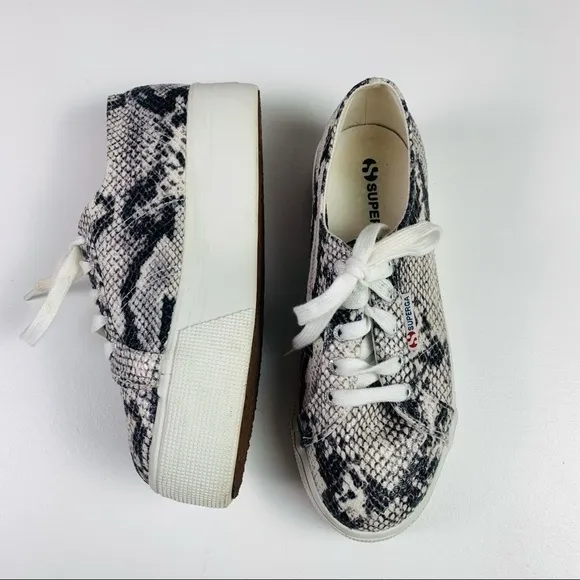 Superga platform sneakers women size 37 snake embossed