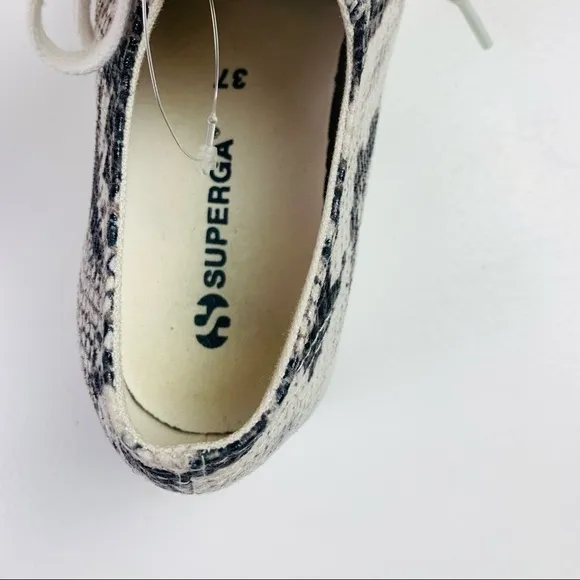 Superga platform sneakers women size 37 snake embossed