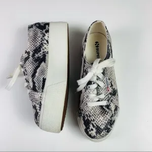 Superga platform sneakers women size 37 snake embossed