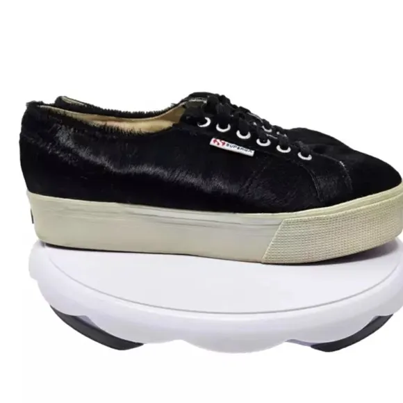 Superga Pony Hair Platform Sneakers Size 36
