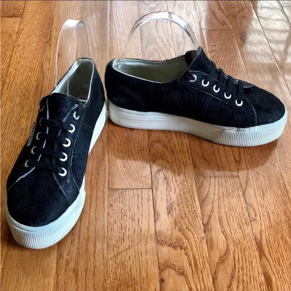 Superga Pony Hair Platform Sneakers Size 36