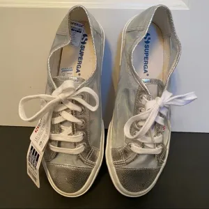 SUPERGA SHOES SILVER MESH TRAINERS PLATFORM SNEAKERS 2750 NETU NEW 8 38 NWT