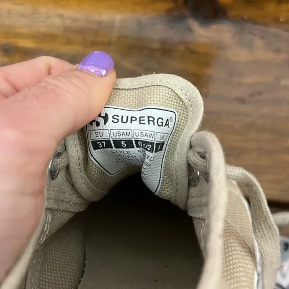 Superga Tan Platform Sneakers- 6.5