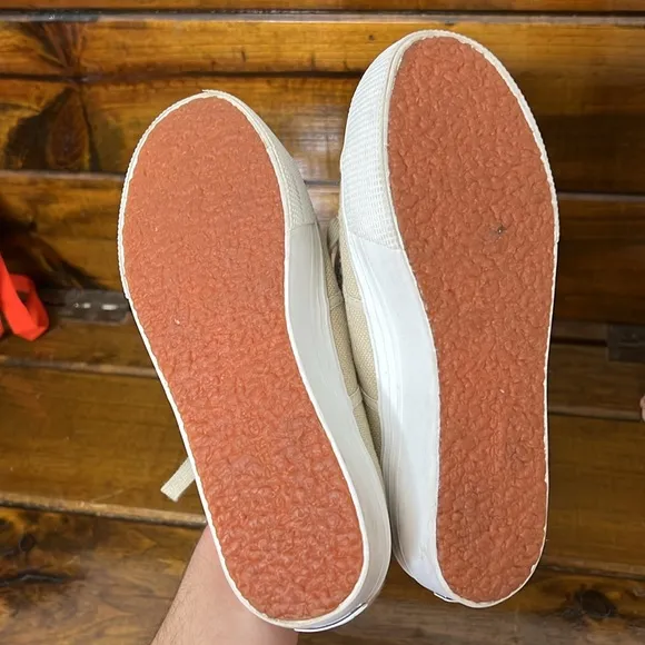 Superga Tan Platform Sneakers- 6.5