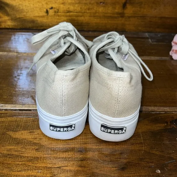 Superga Tan Platform Sneakers- 6.5