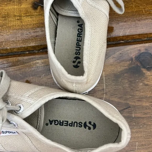Superga Tan Platform Sneakers- 6.5