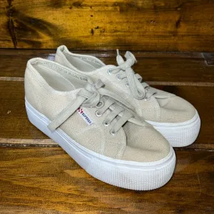 Superga Tan Platform Sneakers- 6.5