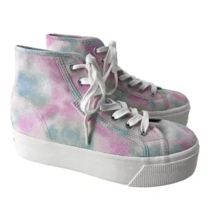 SUPERGA Tye Dye Canvas Hi-Top Platform Sneakers