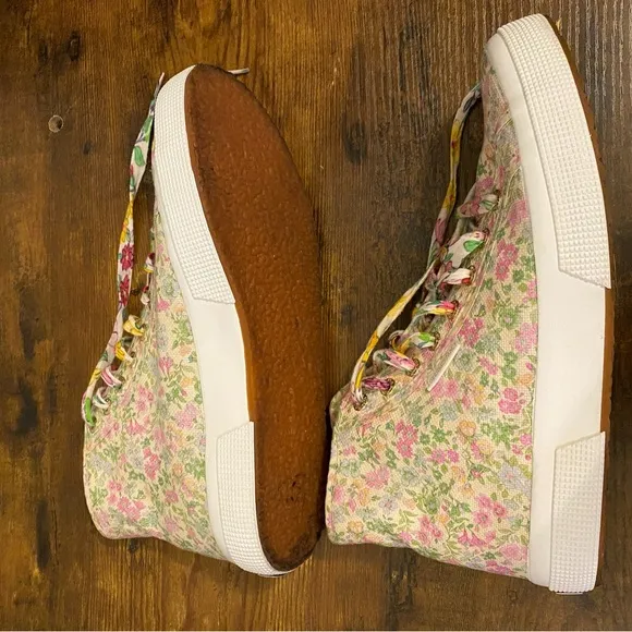 Superga x LoveShackFancy 2795 Flowers High-Top Sneakers Size 9.5