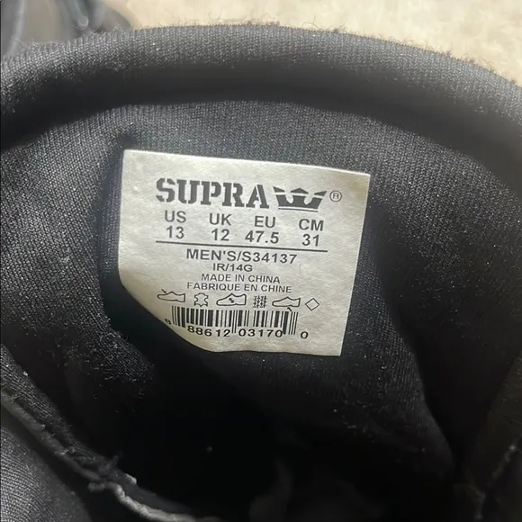 Supra Black TK Society High-Top Sneakers