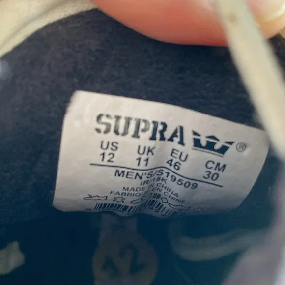 Supra Skytop Muska high top silver sneakers men’s 12 VGUC