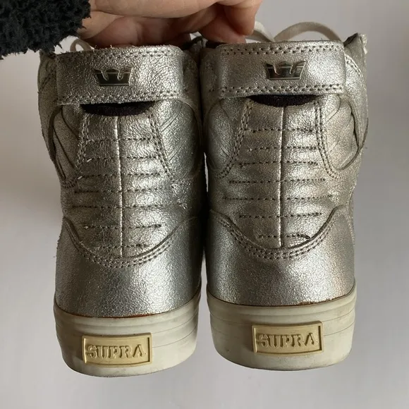 Supra Skytop Muska high top silver sneakers men’s 12 VGUC