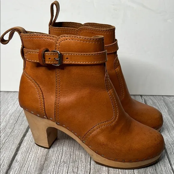 Swedish Hasbeens Leather Clog Boots