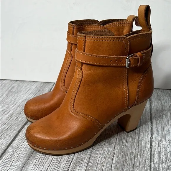Swedish Hasbeens Leather Clog Boots