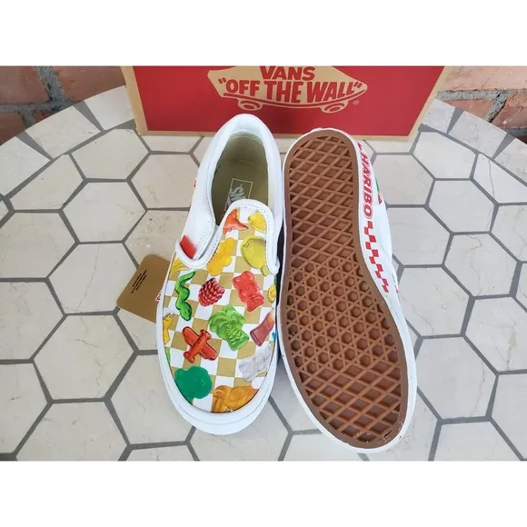 Sz 3 Haribo Kids Gummy vans shoes girls Boys Regular Fit Slip-Ons White