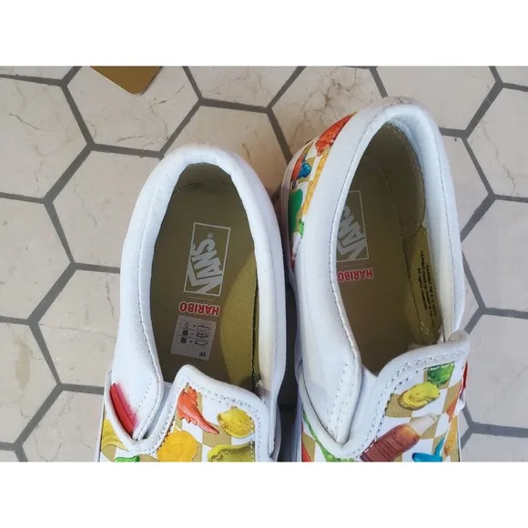 Sz 3 Haribo Kids Gummy vans shoes girls Boys Regular Fit Slip-Ons White