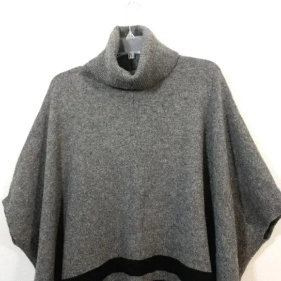 Tahari Yak Hair &amp; Wool turtle neck oversized poncho sweater XS