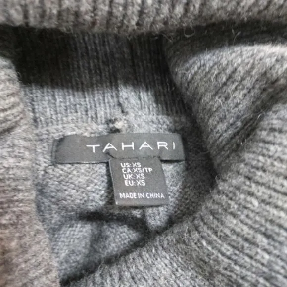 Tahari Yak Hair &amp; Wool turtle neck oversized poncho sweater XS