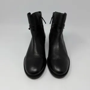 Talbots Tish Wrap Ankle Boots Booties Shoes Womens Size 6.5 Black Grain Leather