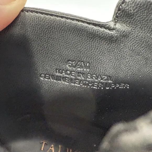 Talbots Tish Wrap Ankle Boots Booties Shoes Womens Size 6.5 Black Grain Leather