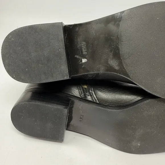 Talbots Tish Wrap Ankle Boots Booties Shoes Womens Size 6.5 Black Grain Leather